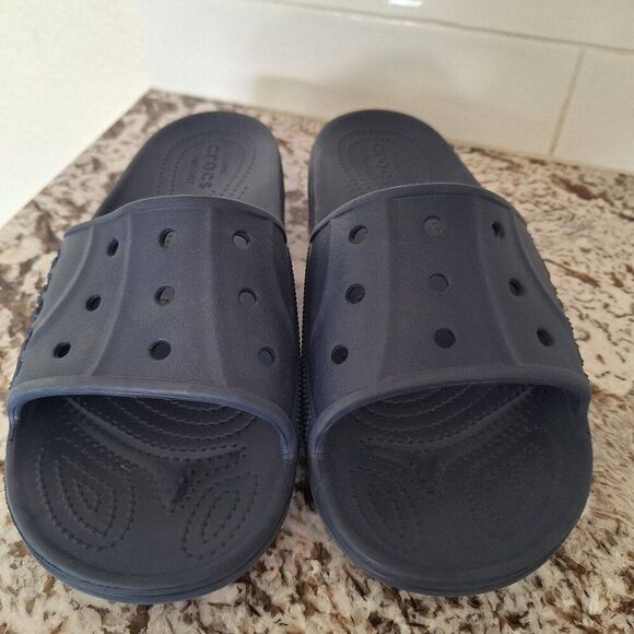 Crocs Unisex Classic Slide Sandals, Black Size 10M/12W - Picture 1 of 7